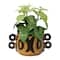 8" Brown and Black Hand Painted Stoneware Planter with Handles